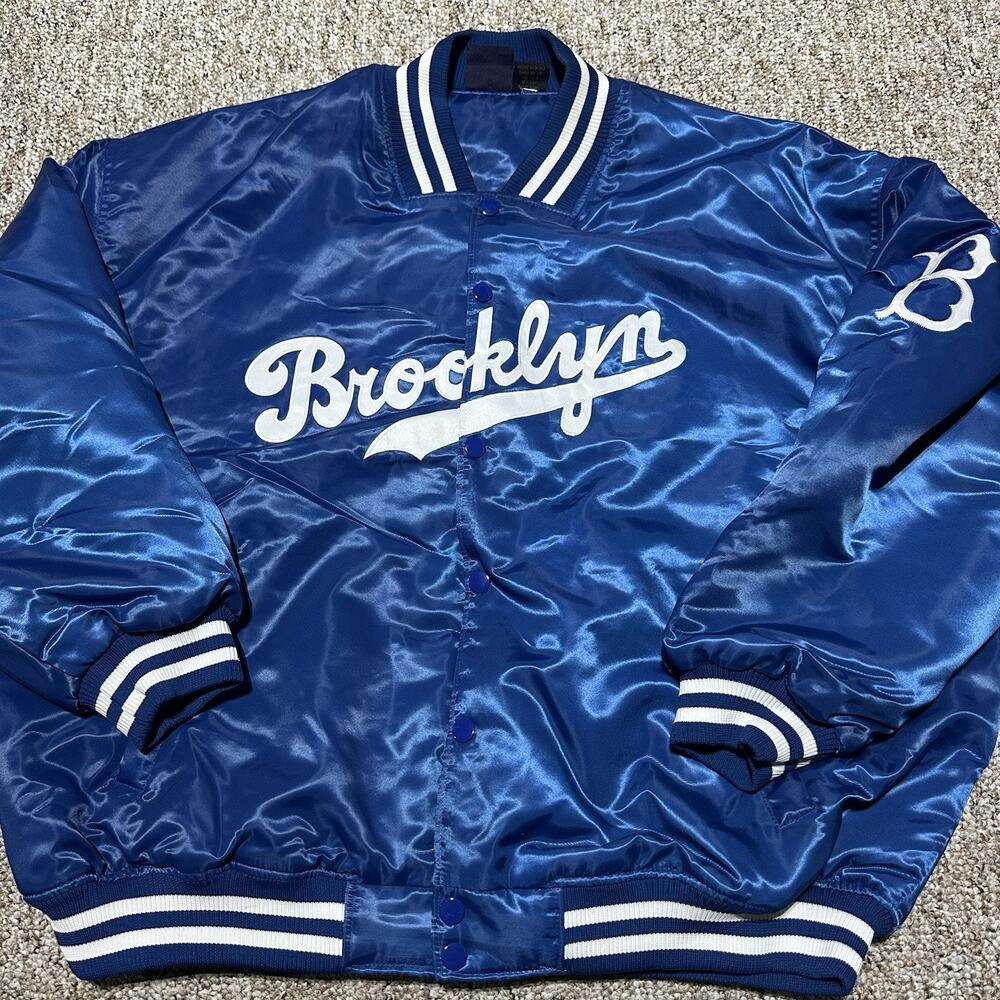 VTG Brooklyn Dodgers Cooperstown Bomber Satin Jacket Mens 4XL EUC